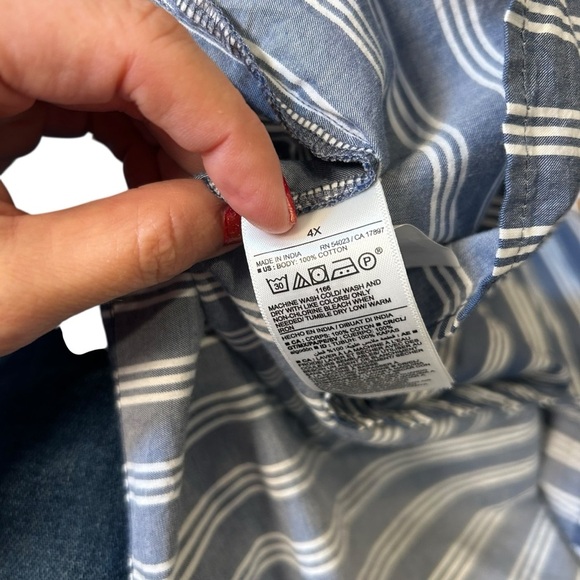 Old navy blue Striped tiered Button-Front All-Day Midi Swing Dress size 4X - Picture 6 of 10